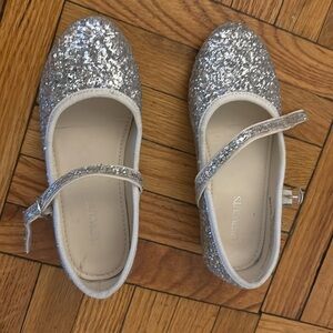 K11 crewcuts jcrew silver glitter dress shoe maryjane